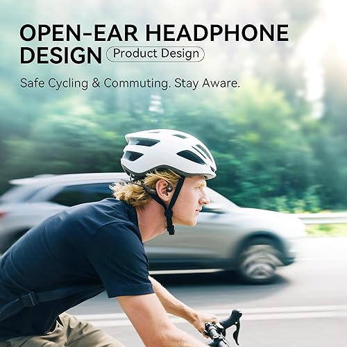 Miniatura 5 de Auriculares de conducción ósea, auriculares deportivos inalámbricos Bluetooth de oreja abierta con micrófono, Bluetooth 6.0, tiempo de reproducción