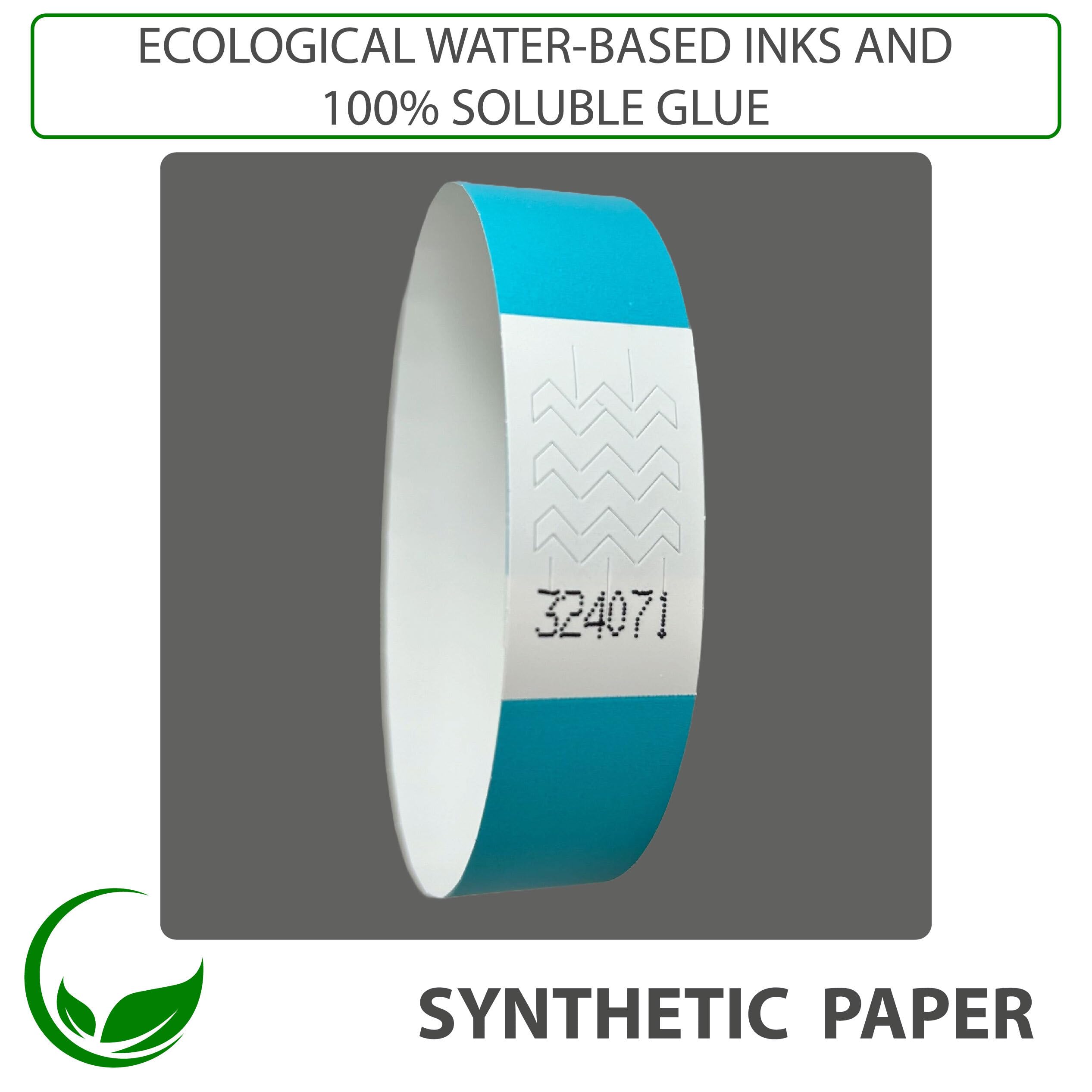 1000 Pulseras de papel para eventos fiesta discoteca - identificativas - pulseiras - pulsera identificativa festival - brazalete fluorescentes neon - festival wristband - Aqua
