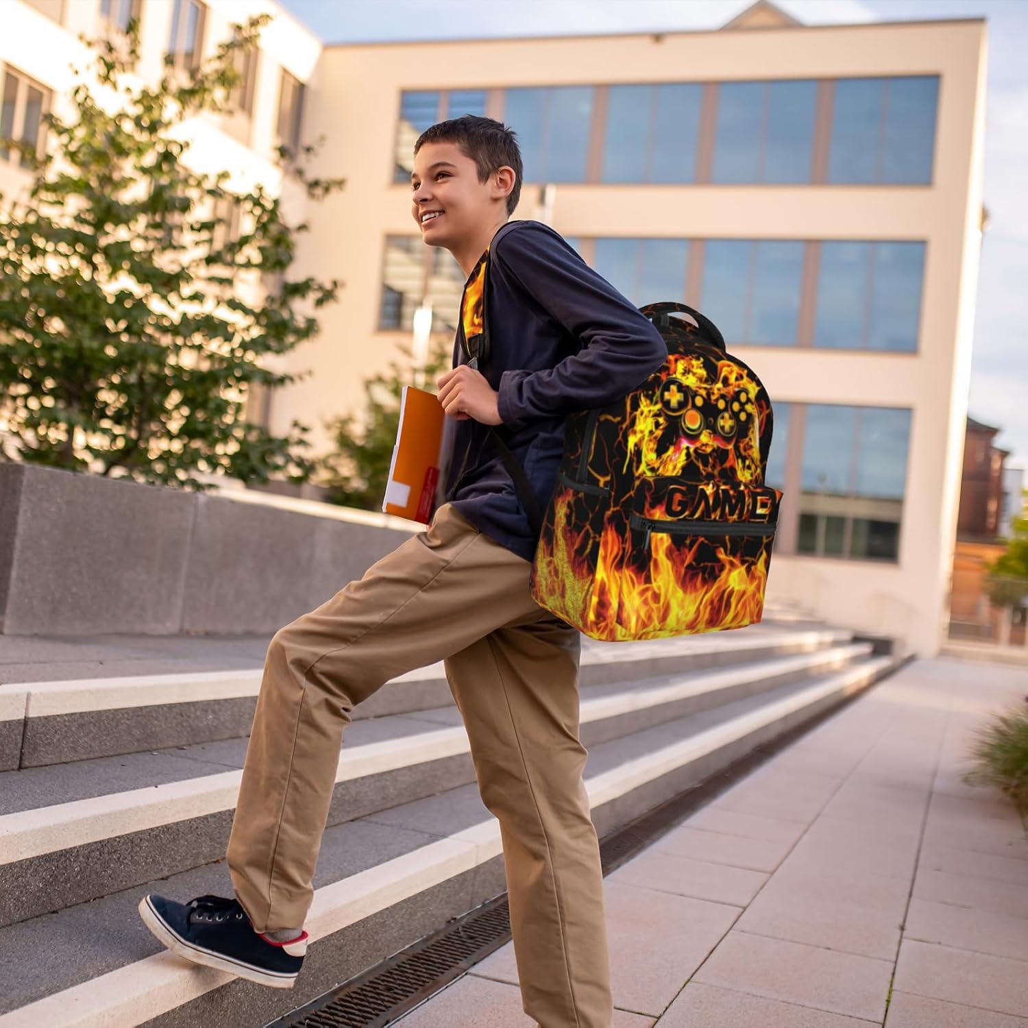 School Backpack For Boys Abstract Gamepad Boys Backpack For Kids Children Teens Elementary Middle School Boy Backpacks Ages 6-18 Video Games Bookbag back pack - Image 5