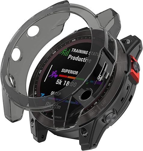 Miniatura 3 de LOKEKE - Funda protectora compatible con Garmin Fenix 7, carcasa protectora de TPU para Garmin Fenix 7 (color negro)