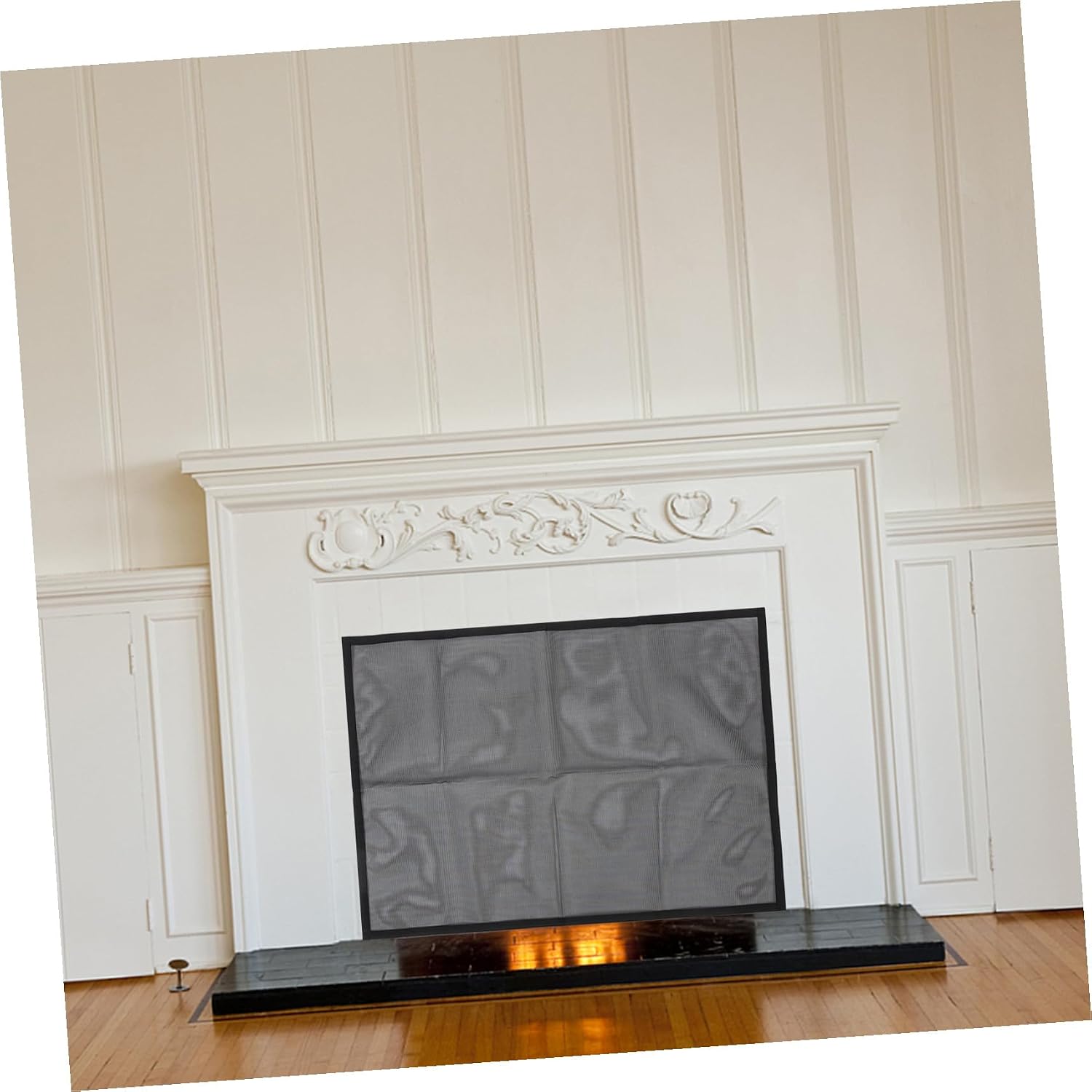 Mesh Fireplace Screen Curtain Xin Protective Fireplace Guard for Home Safety Spark and Ash Resistant Mesh Screen Multi-use Barrier Stairs Doorways and Pet Protection