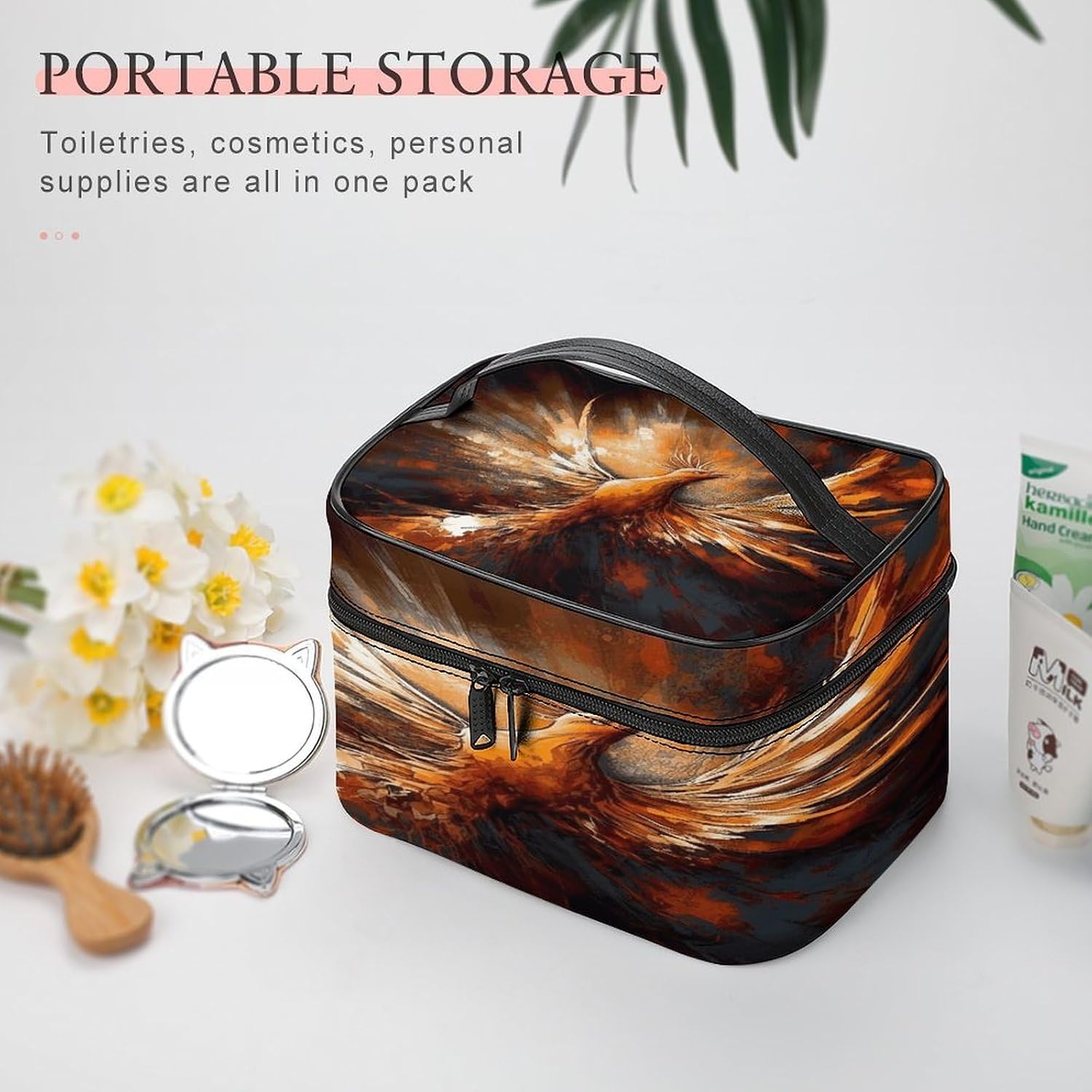 Abstract Phoenix Travel Makeup Bag Cosmetic Bag Toiletry Bags image 5