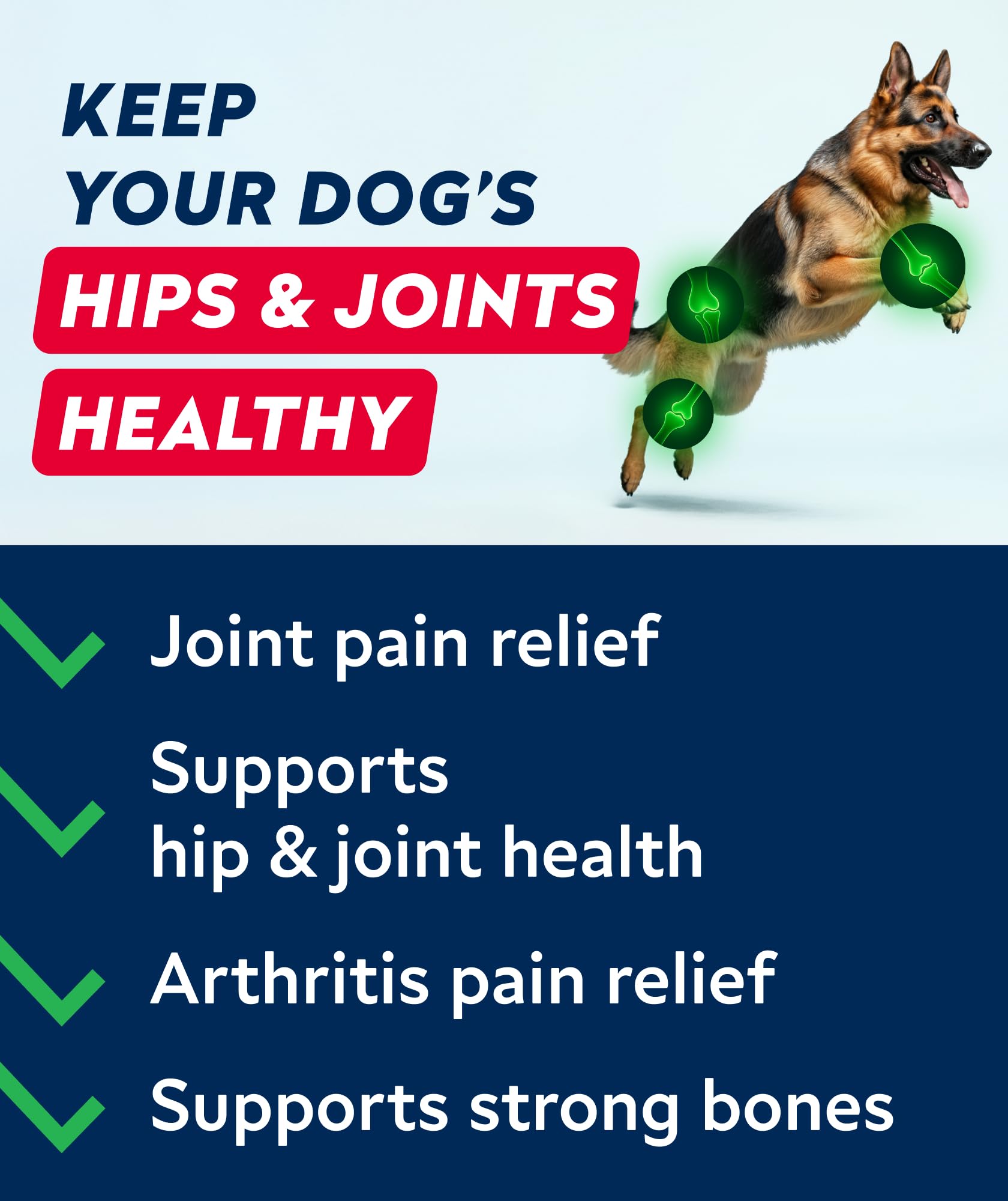 STRELLALAB Hip & Joint Glucosamine Supplement Treats for Dogs - Chondroitin, Omega-3, MSM - Advanced Joint Health Support Chews for Large Breed - Pain Relief - Bacon Flavor - 120 Ct - Made in USA - image 2