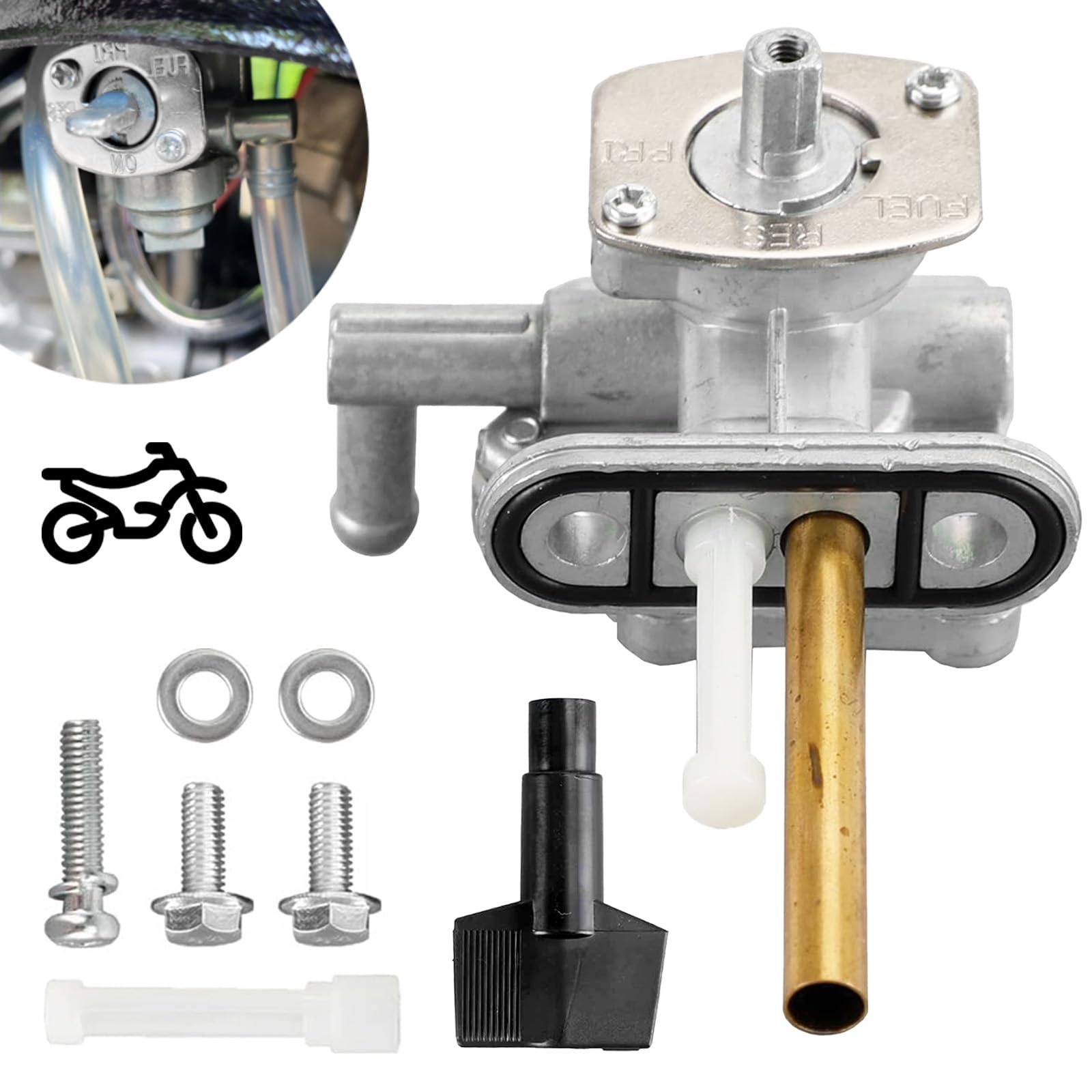 Robinet D'Essence Pour Moto, Robinet D'essence Interrupteur De Valve De Réservoir De Carburant Interrupteur De Valve D'essence Moto Pour Suzuki Gsf 600 Bandit Gsf 600s Gsf 1200s Bandit 1996-2000