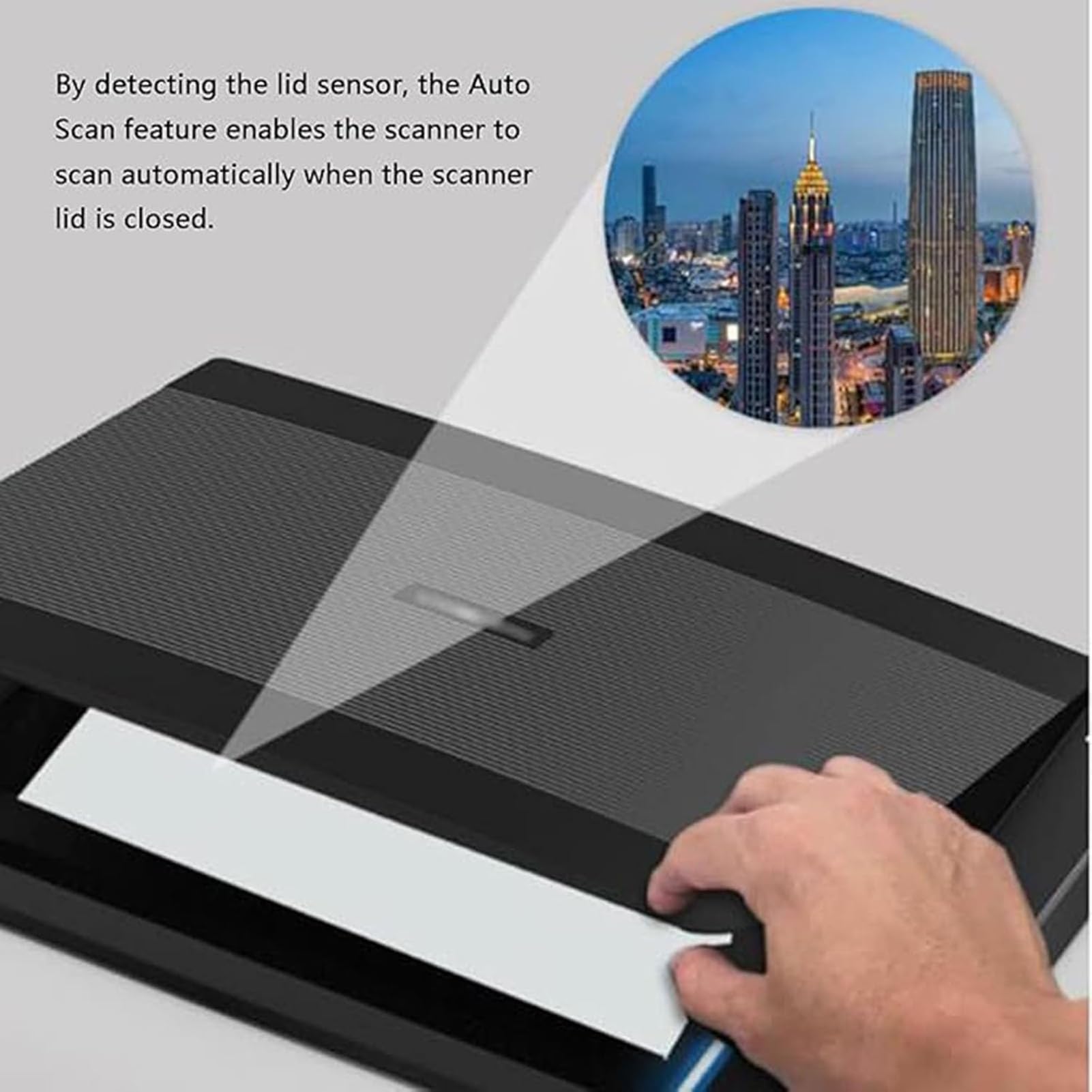 Scanner piano di grande formato A3, scanner piano di grande formato for documenti e album fotografici, scanner for documenti, foto e libri a 1200/2400 DPI, scansione automatica(2400DPI)
