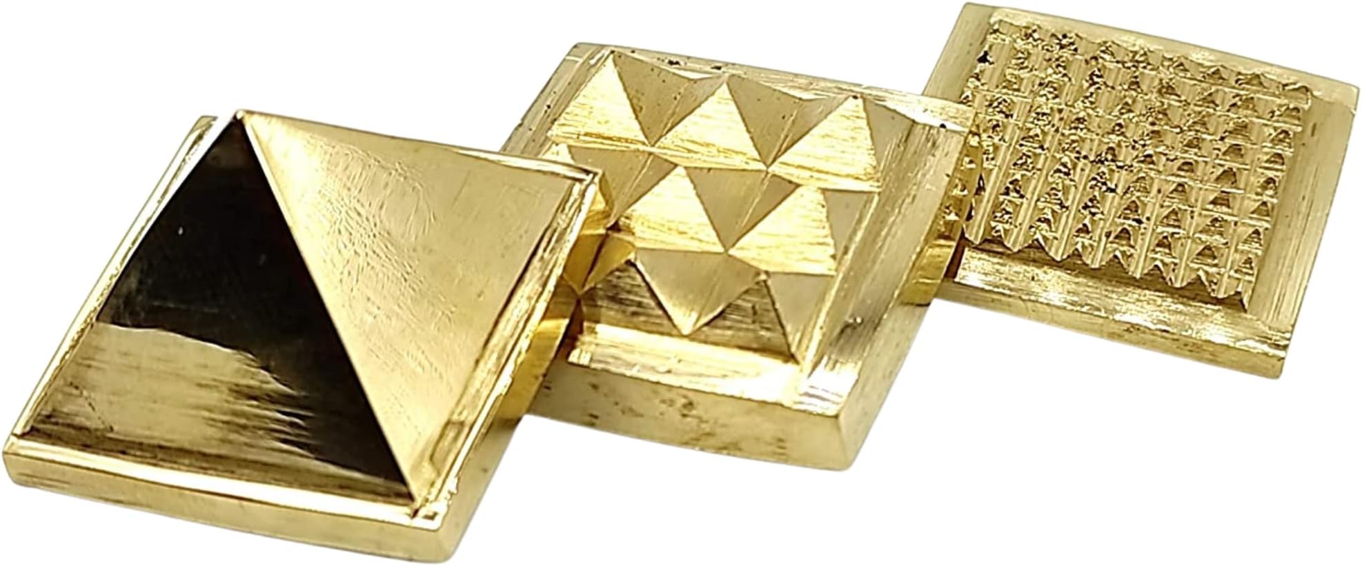 Metal Vastu Brass Pyramid for Home and Office Feng Shui Products for North-West Entrance, Main Door, Kitchen, Toilet (Size 1 Inch, Golden)