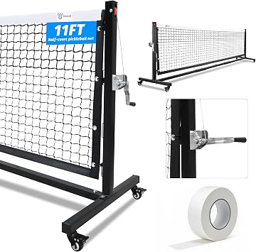 HalfCourt Pickleball Net,11FT/10FT Pickle Ball Net with Tension System