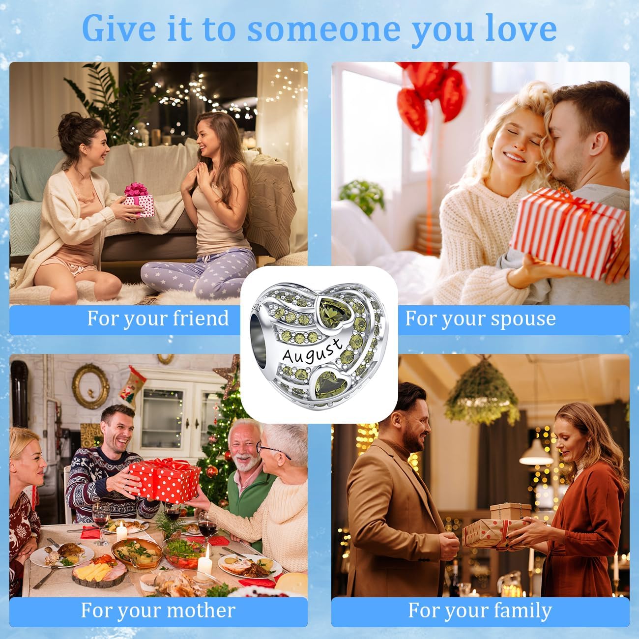 Birthstone Charms 925 Sterling Silver Charms for Women Bracelet Necklace Pendants with 5A Cubic Zirconia,Christmas Anniversary,Jewelry Gift for Women Friends Family - Image 6