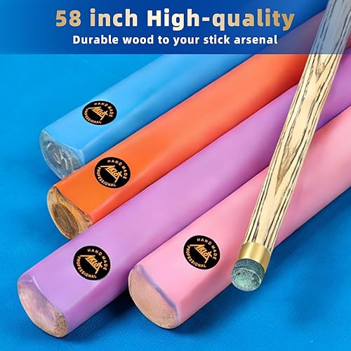 Miniatura 7 de AKLOT Tacos de billar de 57 pulgadas36 pulgadas, punta de 130.472 in, taco de madera de una pieza con palos de piscina de 2012 oz para adultos,