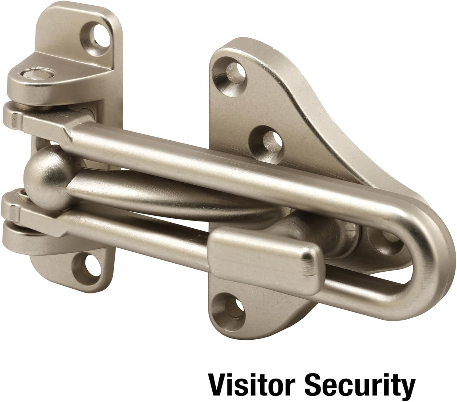 Prime-Line U 11316 Swing Bar Door Guard With High Security Auxiliary Lock, Satin Nickel Finish (Single Pack)