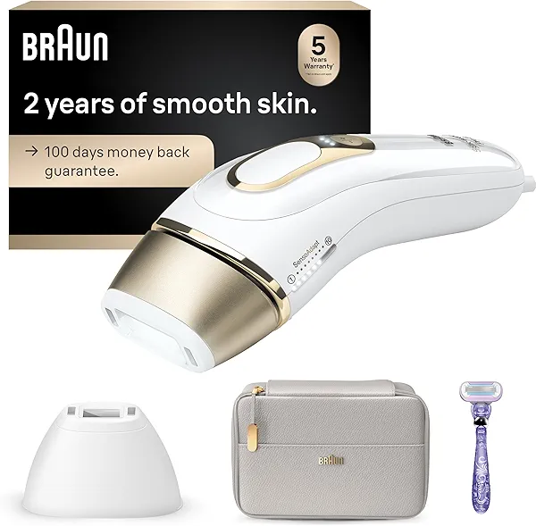 Braun IPL Silk·Expert Pro 5 PL5157 Latest Generation IPL, Permanent Visible Hair Reduction, Holiday Gifts for Women and Men, at-Home Hair Removal System with Soft Pouch and Precision Head