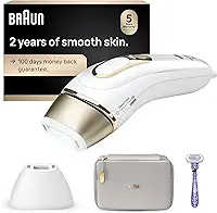 Braun Remoção de pelos IPL para mulheres e homens, New Silk Expert Pro 5 PL5157, para corpo e rosto, sistema de remoção de pelos de longa duração, alternativa à remoção de pelos a