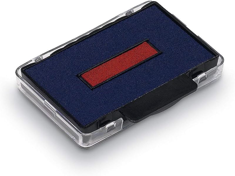 Trodat 5440# Almohadilla de tinta profesional para sellos de fecha, modelo 6/53/2, color rojo/azul, artículo 74515