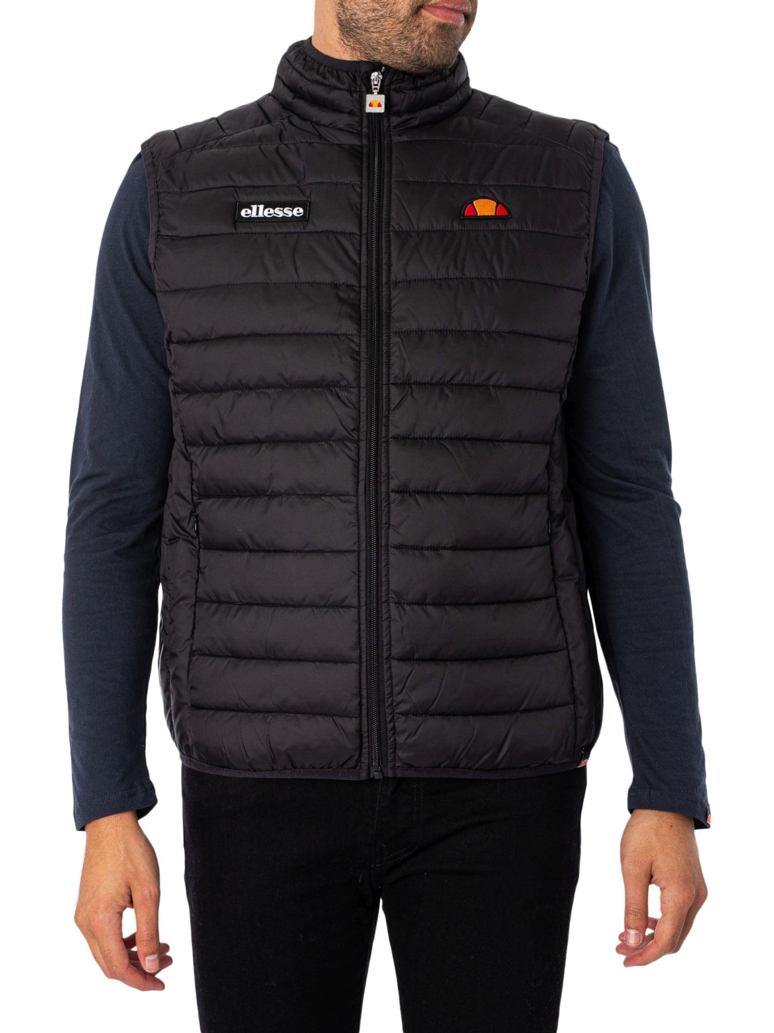 ellesse Bardy パッド入りジップアップ ブラック ジレ