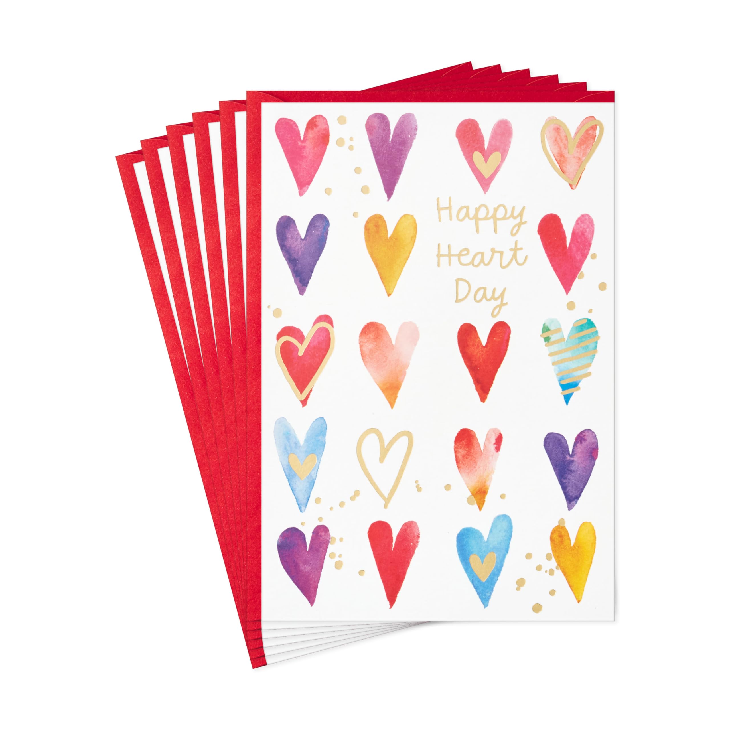 Hallmark Valentine's Day Cards, Happy Heart Day (Pack of 6 Cards with Envelopes)