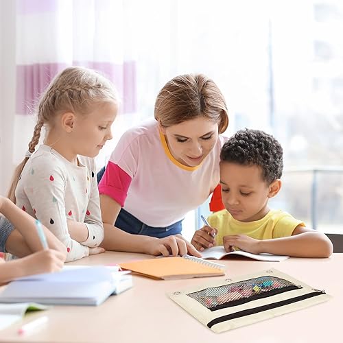 Miniatura 4 de 20 bolsas para lápices para carpetas de 3 anillas, color azul cielo, con cremallera, bolsa de 3 anillos para lápices para aula, bolsas a granel para