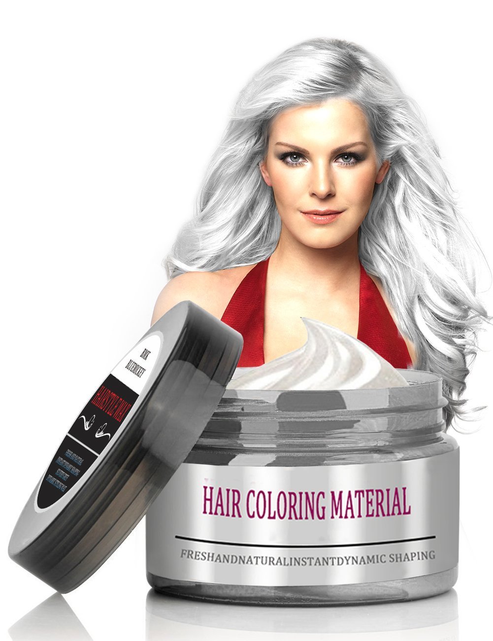 BMK Color Hair Wax Matte Free Style Modeling Styling Disposal Temporary Wax Hairstyle for Christmas, Party, Daily Life, Nightclub,Cosplay,Valentine's Day(Grandpa White)