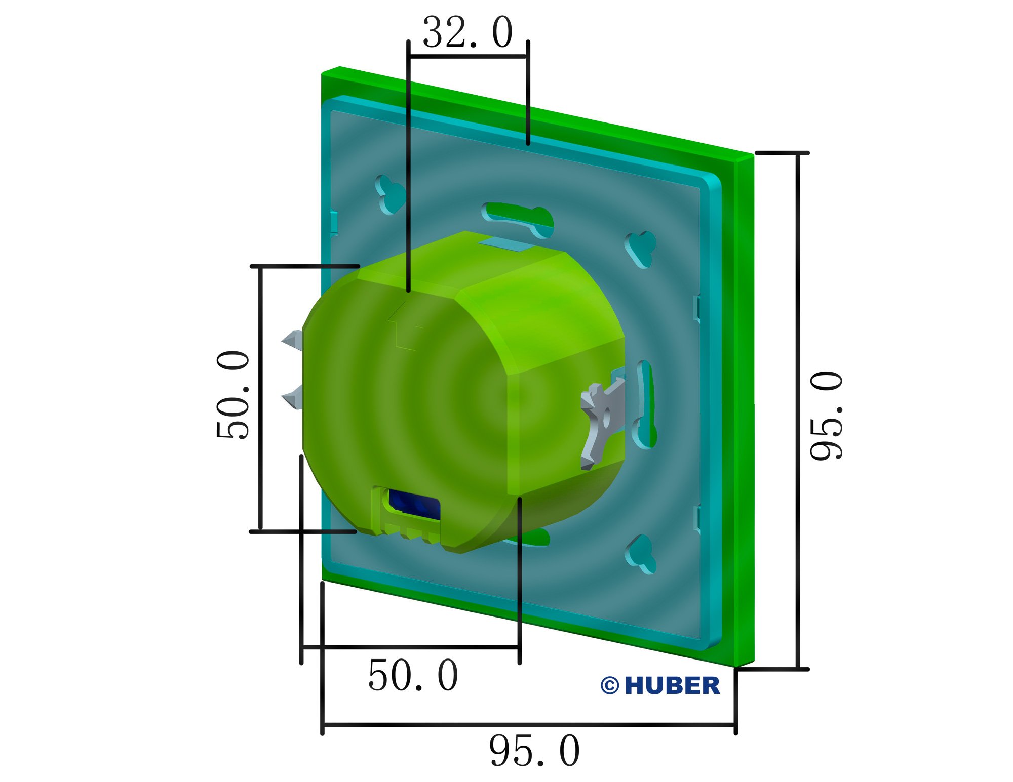 HUBER Motion 7 HF Detector de Movimiento por Radar para Interiores 180° - Detector de Movimiento Empotrado LED Adecuado, Sensor de Movimiento, Incl. Marco de Cristal, tecnología de 3 Hilos