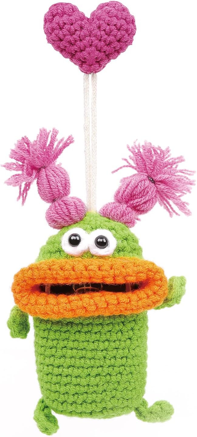 YGMONER Universal Remote Key Fob Cover, Big Mouth Little Monster Car Key Case/Protector Crochet Bag Funny Gifts for Women