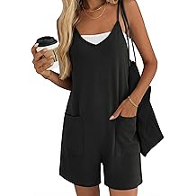Womens Summer Casual Sleeveless Rompers Loose Spaghetti Strap Shorts Overalls Outfits 2025 Jumpsuits With Pockets