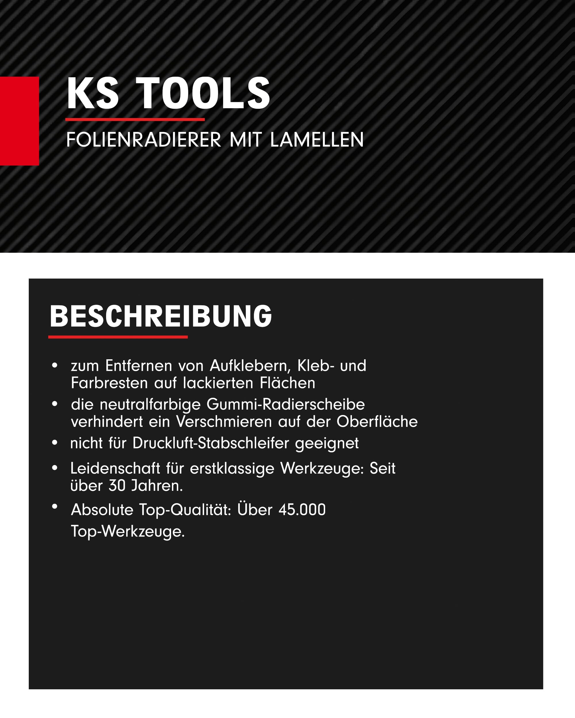 KS Tools Folienradierer mit Lamellen Ø 90 mm 515.1248 I 6er Pack I Klebereste Entferner für Akkuschrauber & Bohrmaschine I Löst Aufkleber-, Kleb- und Farbresten