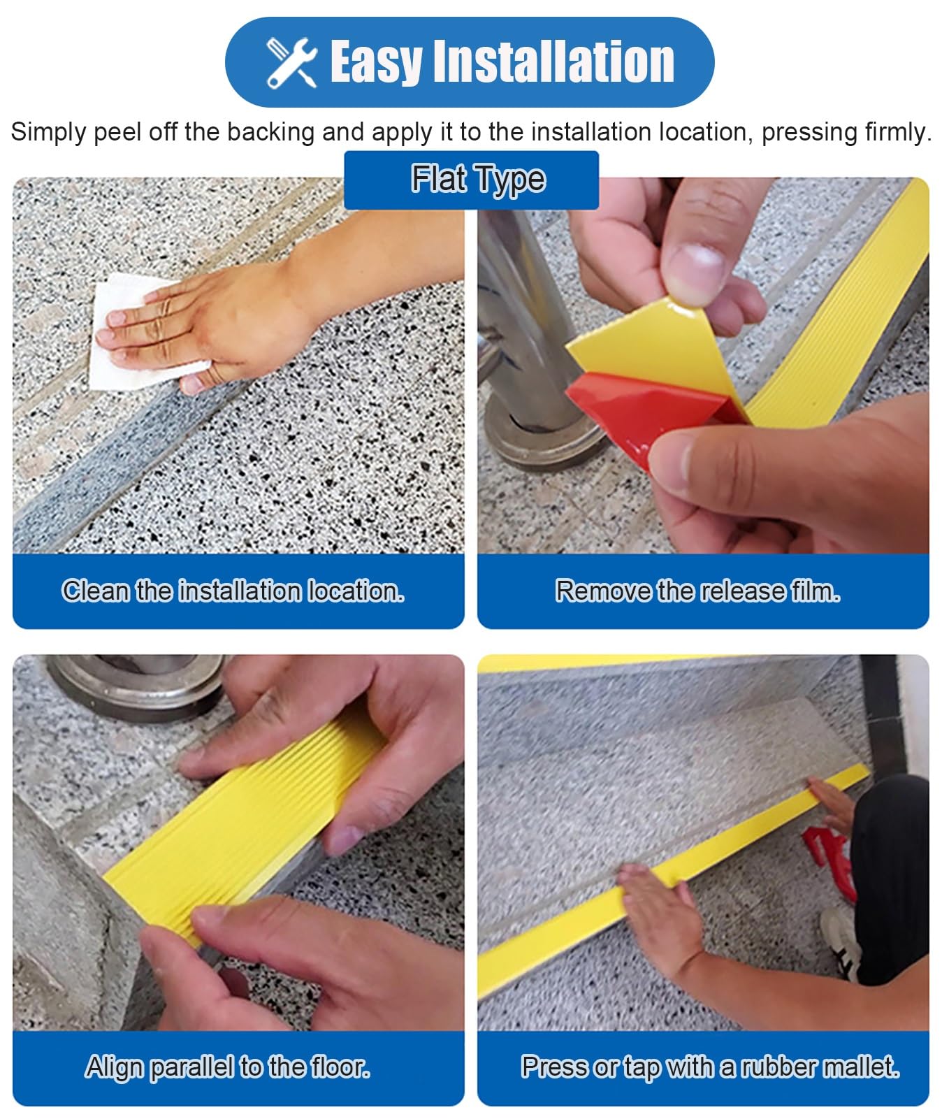 Perfil Antideslizante Autoadhesivo para escaleras, Tiras Protectoras extralargas para el hogar, hoteles y centros comerciales, Protectores de Bordes de Suelo de PVC, fácil de Instalar (marró