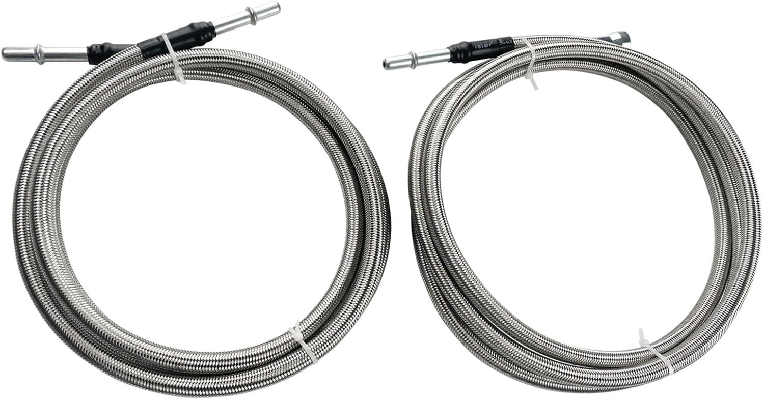 819-816 Fuel Lines Kit Compatible with Chevrolet Silverado 1500 2500 3500 2004-2010, Compatible with GMC Sierra 1500 2500 3500 2004-2010 Flexible Stainless Steel Braided Fuel Line