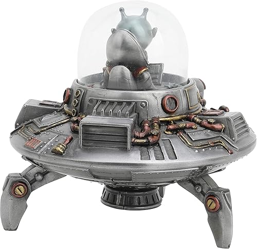 Miniatura 5 de Veronese Design 5 1/8 pulgadas de alto platillo volador OVNI Área de visitantes alienígenas 51 regalo escultura de resina decoración del hogar