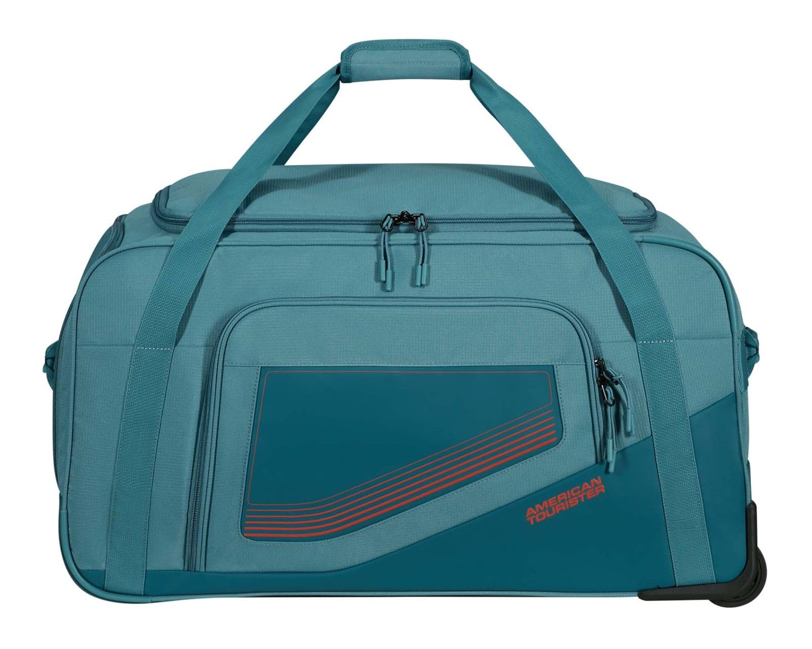 American Tourister City Racer - Reisetasche mit Rollen 68 cm, 98 L - Viel Stauraum & Separates Schuhfach - Wasserabweisend, Mehrere Griffe, Robust - Blau (Petrol)
