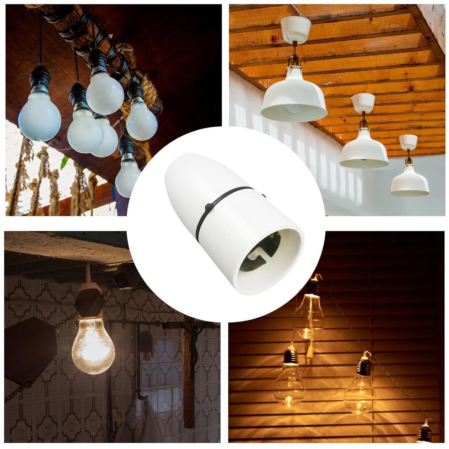 Light Bulb Socket | B22 Bayonet Heat Resistant Adapter - Lamp Socket Conversion Extender - for Chandeliers Fan Indoor Home Garage Workbench Wall Ceiling Closet Floor