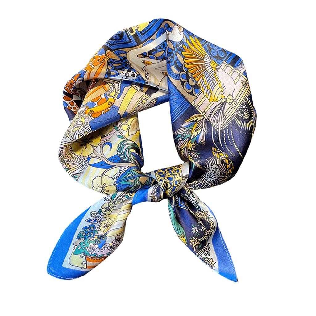 Bufandas de Cuello Cuadrado pequeño de Seda de Morera for Mujer, pañuelo Ligero for la Cabeza, pañuelo Estampado, Regalo de 27"