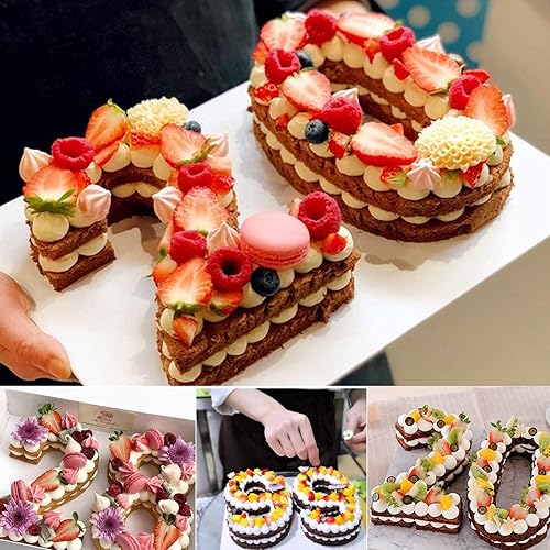 Miniatura 10 de Ducodocu Moldes de silicona para tartas 3D de gran número, moldes novedosos para tartas, moldes para hornear bricolaje para cumpleaños, boda,