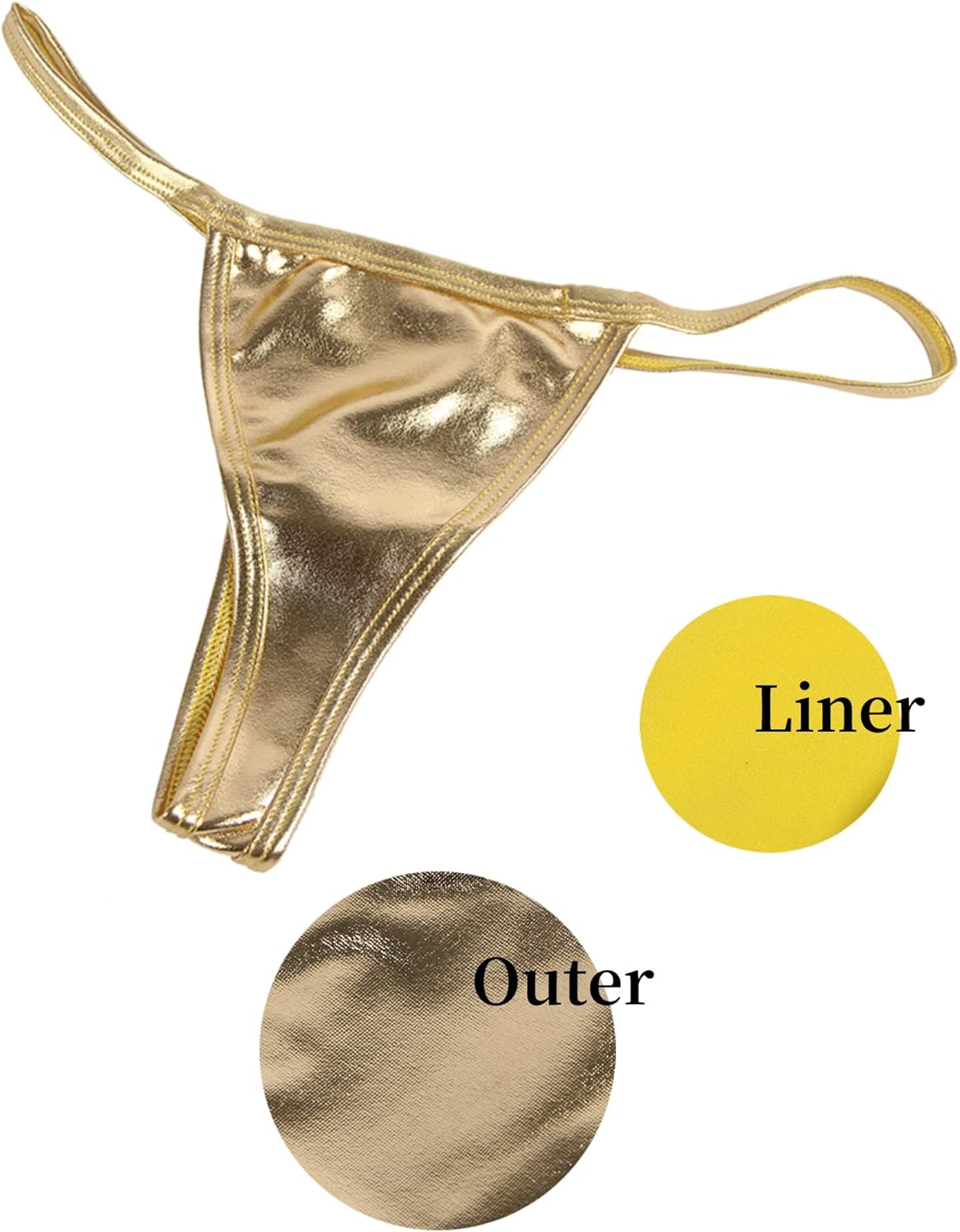 ohyeah Sexy G-String Thongs Micro Thong Bikini Panties Metallic PU Leather Underpants for Women Low Rise Cheeky Underwear - Image 4