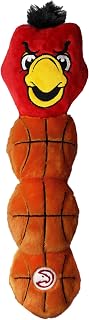 NBA Atlanta Hawks Long Dog Toy. - Plush Pet Toy with 4 Inner Squeakers & Cute Mascot Cartoon. 18