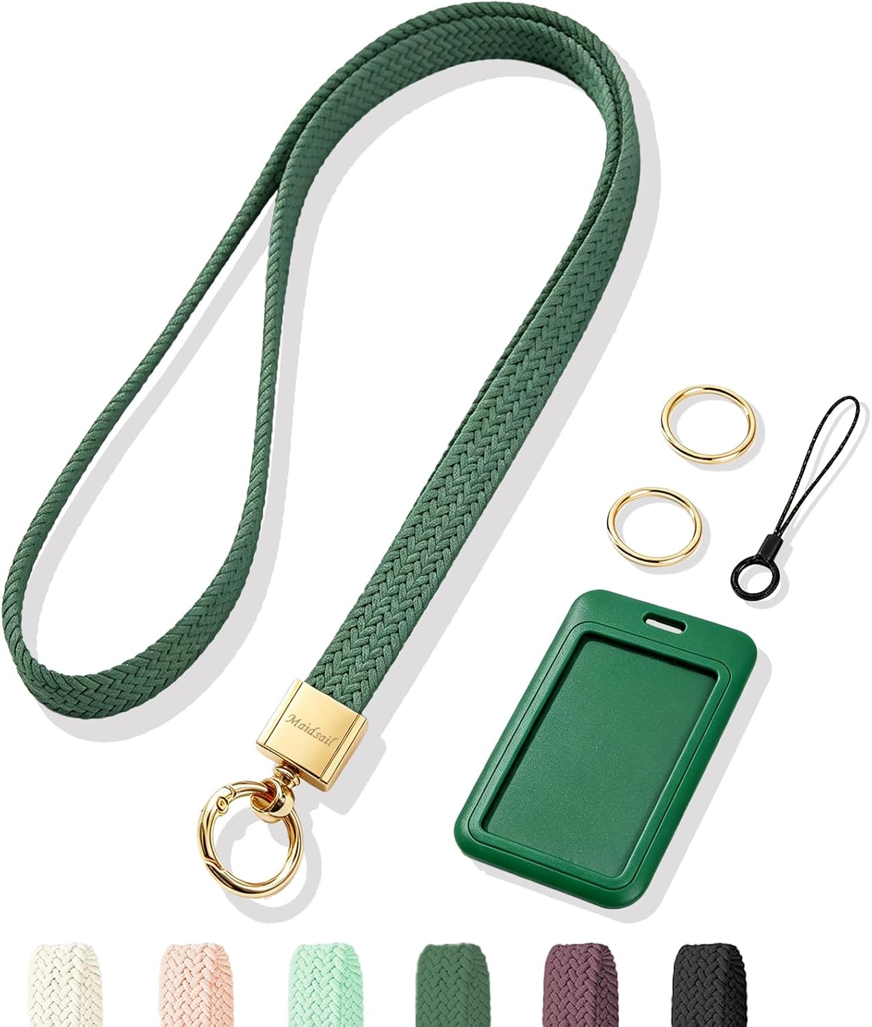 Cute Stretchy Long Neck Lanyard for ID Badges Keys & Card Holders, Thin Teacher Lanyard for Women Men
