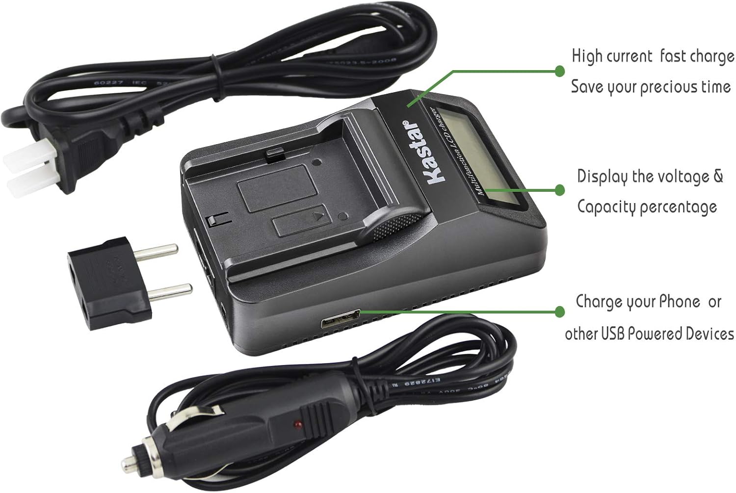 Kastar Fast Charger and Battery (2-Pack) for Sony NP-FM30 NP-FM50 NP-FM51 NP-QM50 NP-QM51 NP-FM55H and CCD-TR DCR-PC DCR-TRV DCR-DVD DSR-PDX GV HVL Series Camcorder (Search The Model in Description)