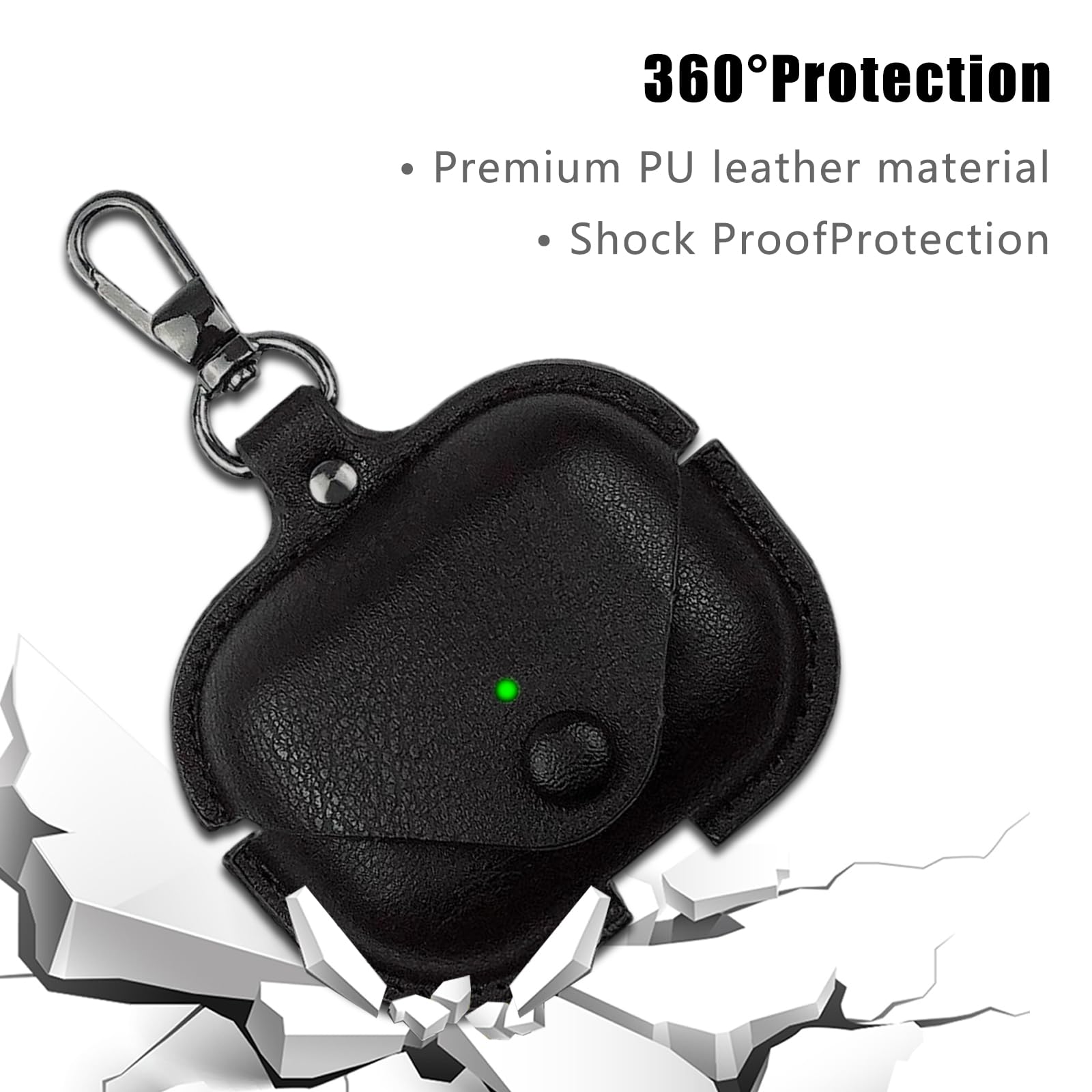 Funda de piel para Airpods Pro 3 con kit de limpieza [LED frontal visible] Funda protectora para Apple AirPods Pro 3 (2025) funda de carga inalámbrica a prueba de golpes con llavero y cierre