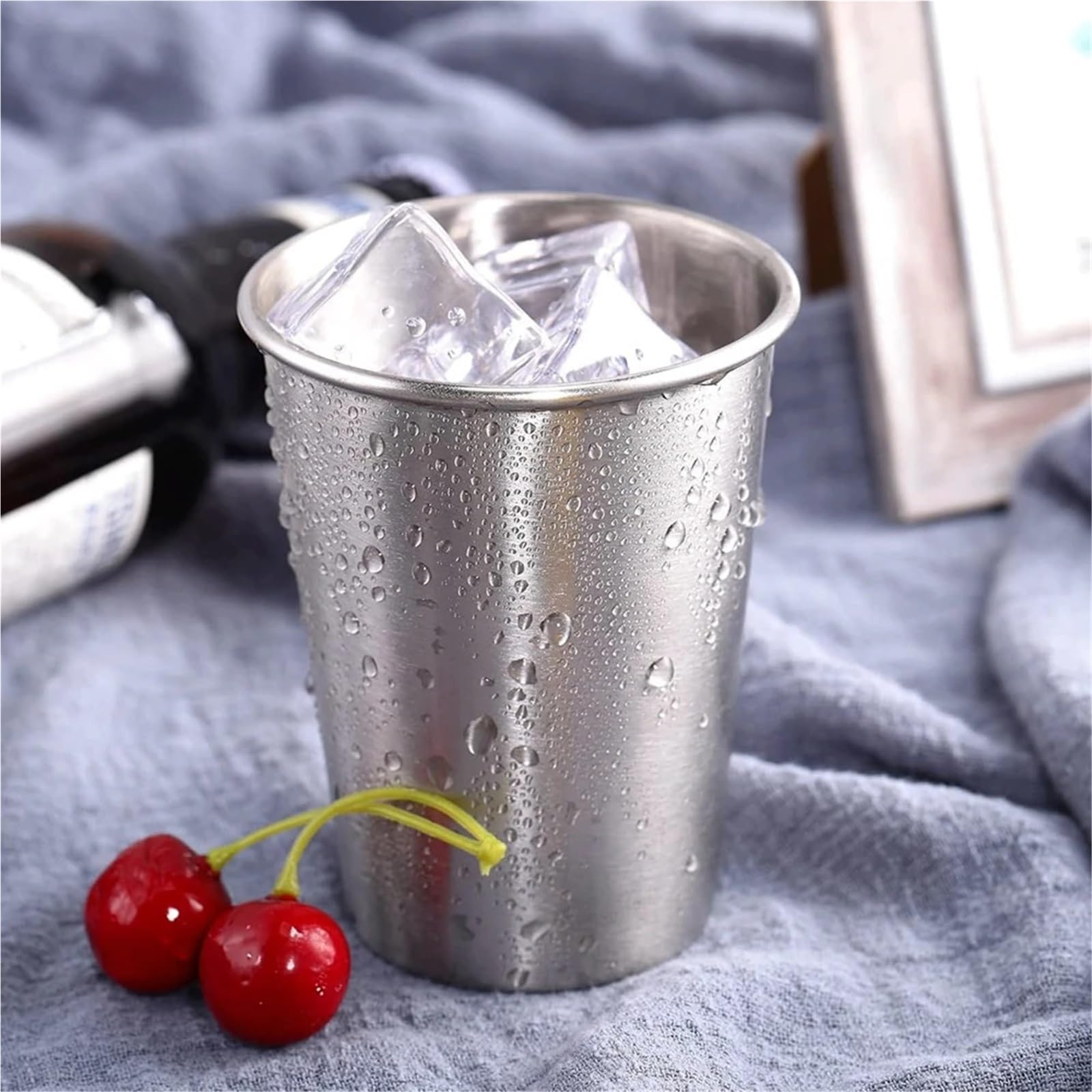 6pcs Camping Cup Sets Stainless Steel Pint Für Kaffee | For Erwachsene Tumbler Metall 12oz stapelbare Trinkgläser Reise 350ml