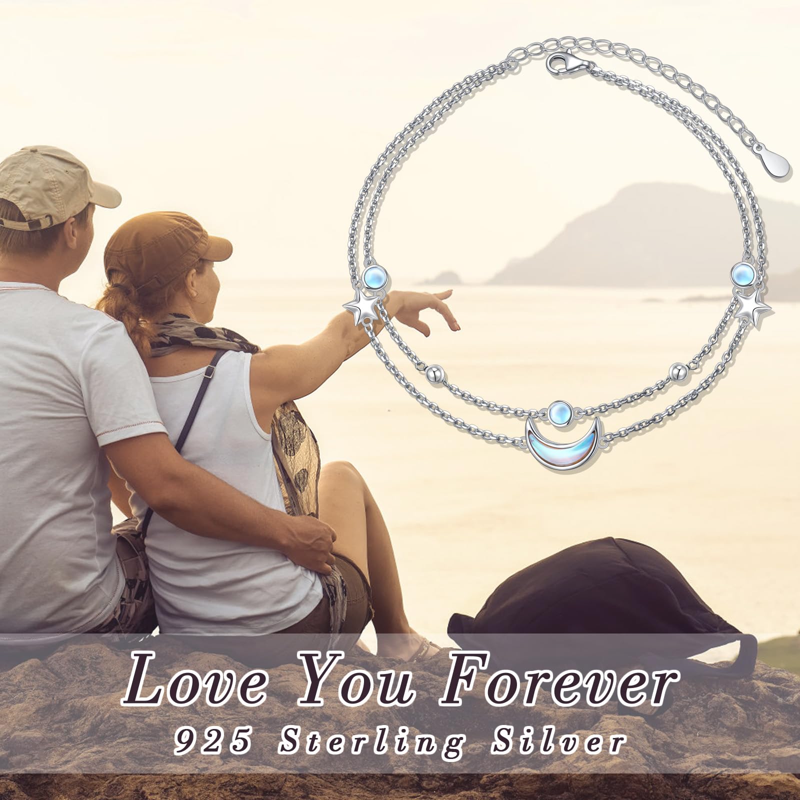 Tobilleras para mujer, delicadas mariposas, infinito, mal de ojo, tortuga marina, pulseras de tobillo en capas, impermeables, ajustables, con cuentas, para verano, playa, joyería de regalo, 9