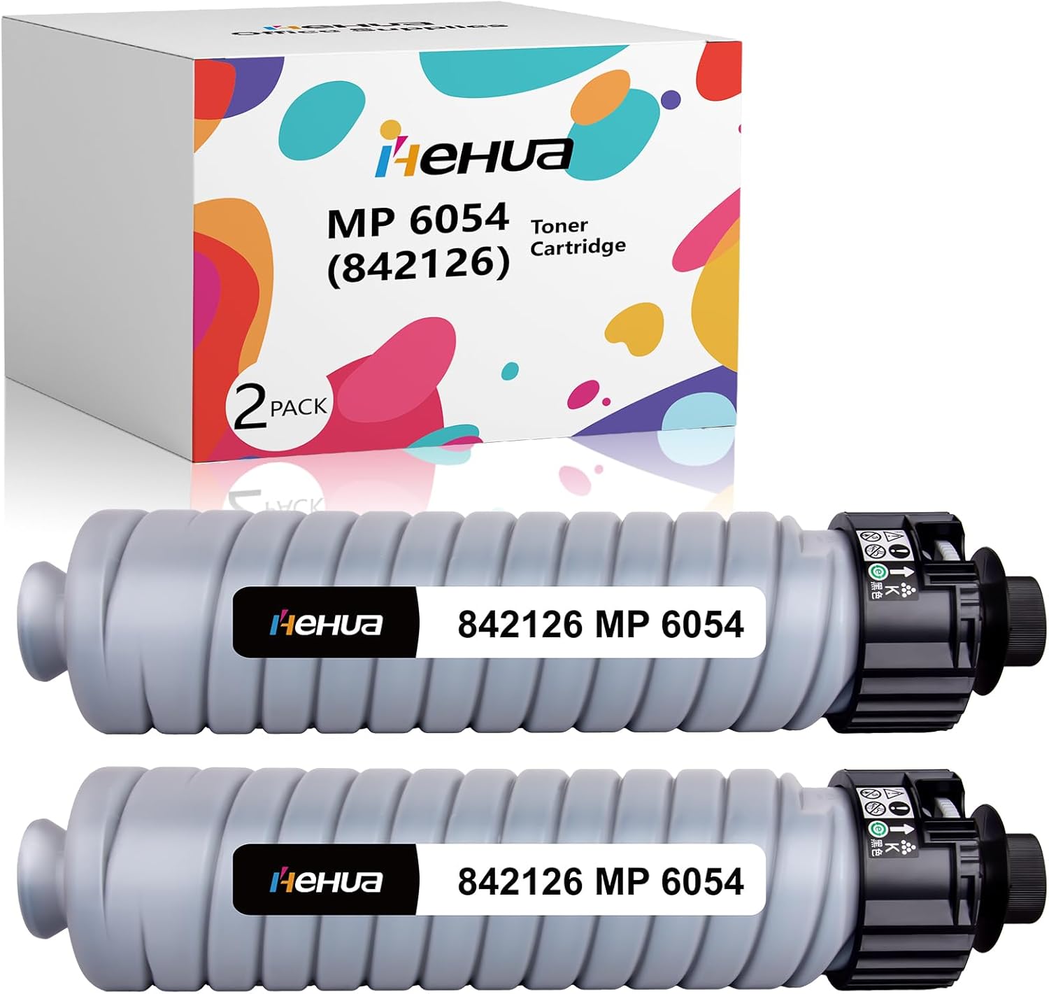 hehua Compatible MP 6054 Toner Cartridge MP 5054 MP 4054 (2 Black,37,000 Pages) Replacement for Ricoh 841999 842126 Toner Cartridge Work for Ricoh MP 4054SP 5054SP 6054SP Printer