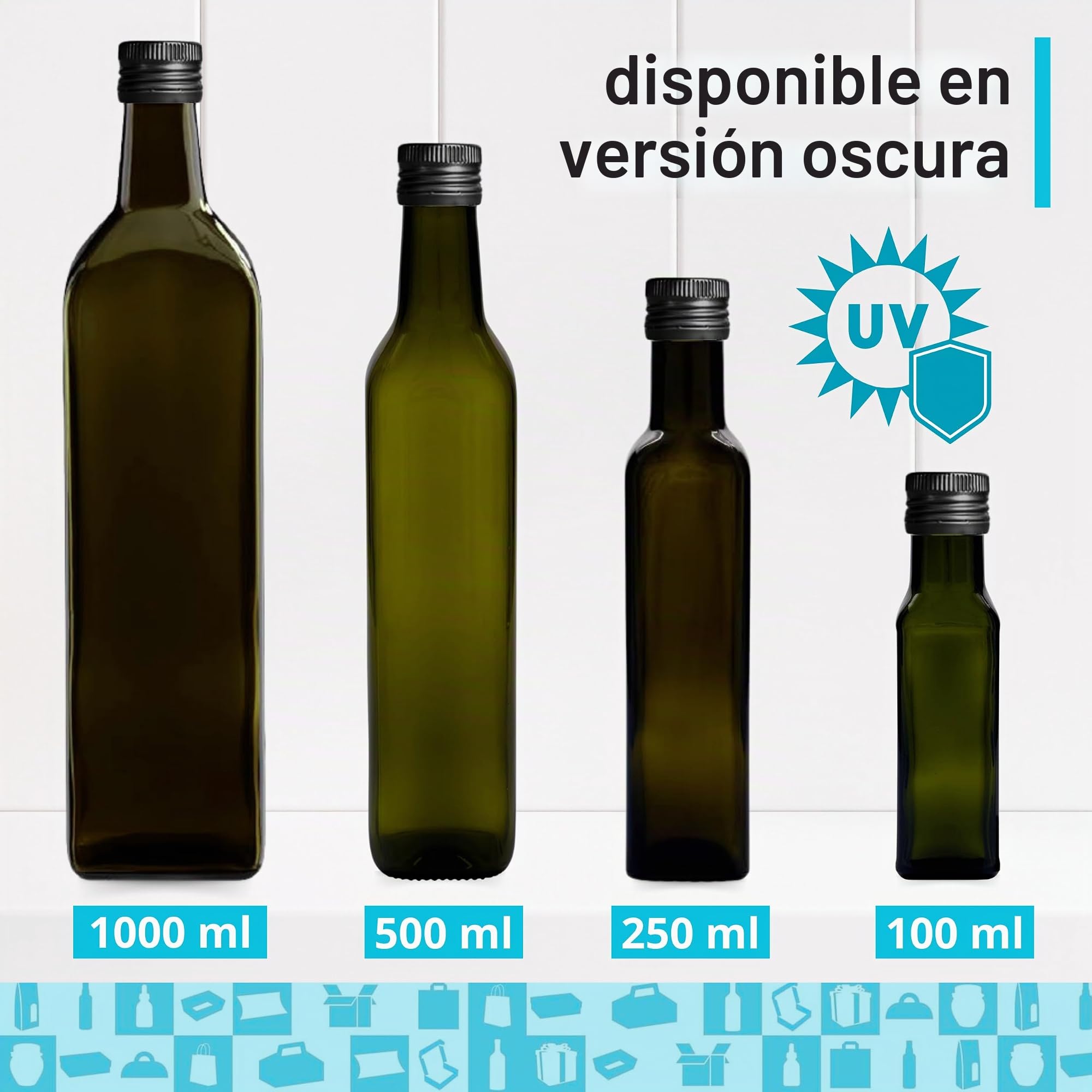 Espirito Rebelde 20 Botellas de Cristal 500ml con Tapón de Rosca Negro - Aceite de Oliva, Vinagre, Alcohol, Salsas - Aceitera de Cristal