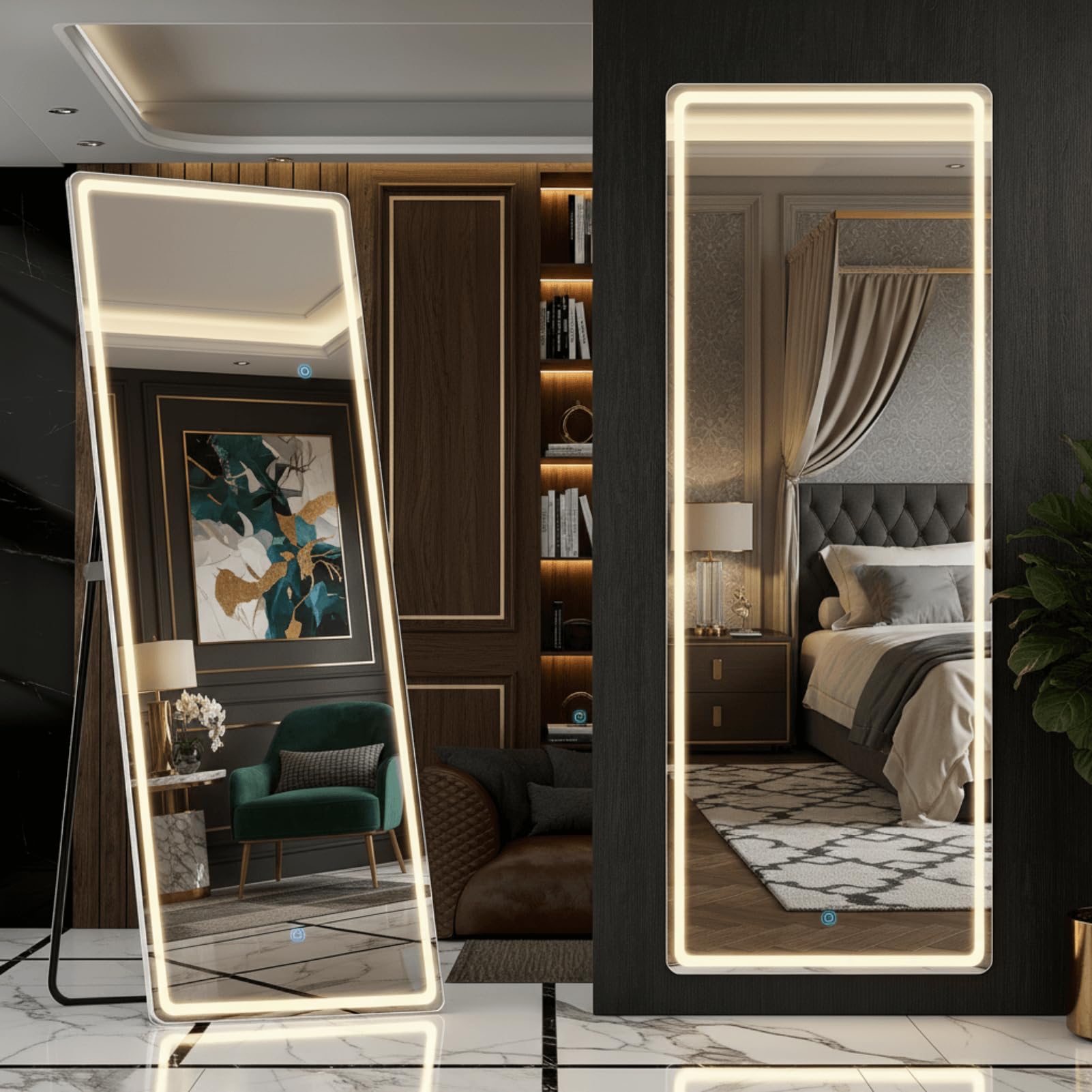 Amazon.com: Lighted Full Body Mirror, 65x21 Wall Mounted Mirror
