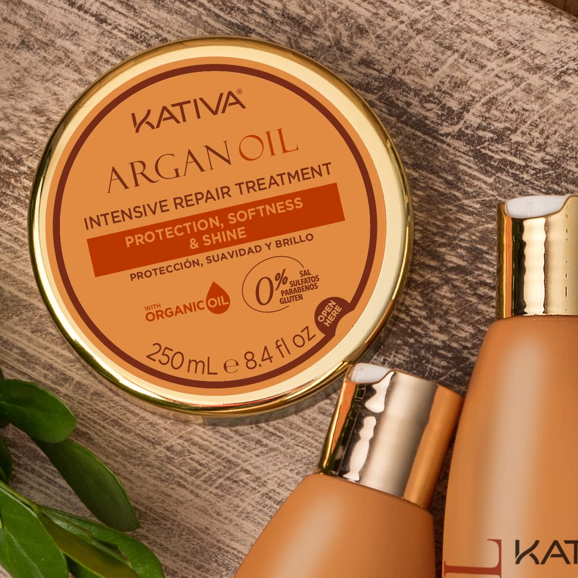 Kativa Argan Oil Intensive Repair Treatment Mask (250 ML), Moisturizing and Protective for Dry or Damaged Hair, Salt & Sulfate Free, Gluten & Paraben Free