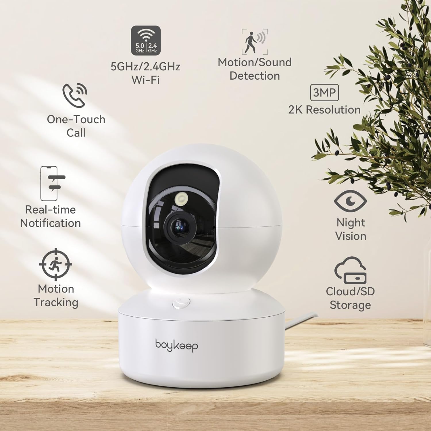 BoyKeep Pet Camera, 2K 3MP Dog Camera - Image 2