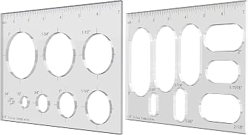 Pack of 2 Router Templates for Woodworking, Router Jig Templates, Grommet Circle Inlay Template Decorative