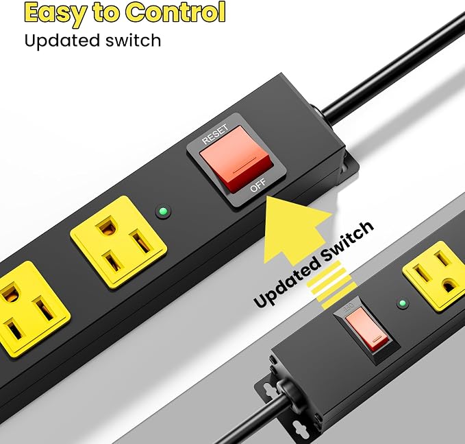 Multitoma de metal 10 tomas con protector 2100J y cable 6ft miniatura 5