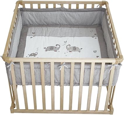 4 De Parc Rectangulaire Bois Jumbo Twins Avec Tapis De Protection Tapis De Parc Bebe Tour De Lit Blanc 100 X 100 Cm Amazon Fr Bebe Et Puericulture