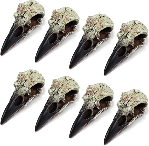 Figura de calavera de cuervo de Halloween de 2.36 pulgadas, escultura gótica de cuervo carroñero, escultura de pared de resina, estatua de calavera