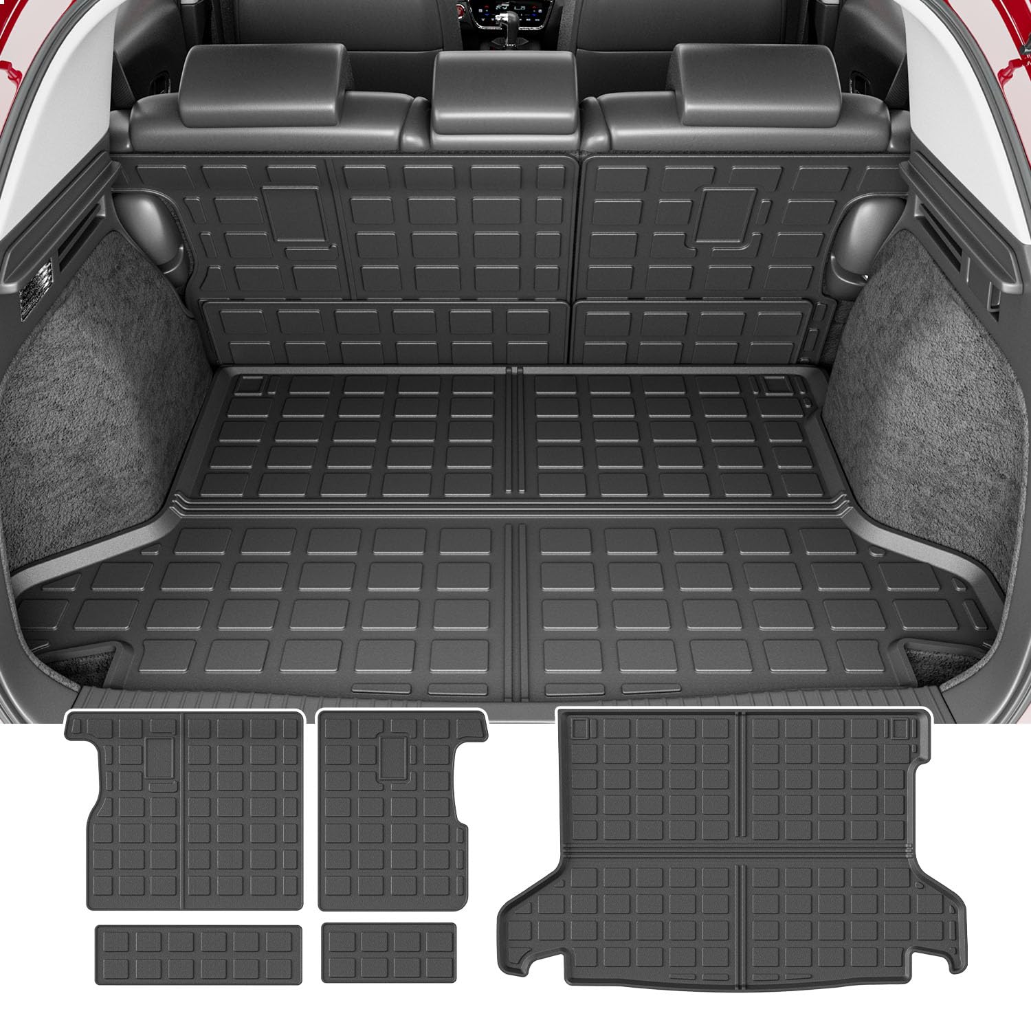 powoq Fit 2016-2022 Honda HRV Cargo Liner Car Trunk Mat TPE Backrest Mat for 2016 2017 2018 2019 2020 2021 2022 Honda HRV Accessories(2016-2022 HRV, Rear Backrest Mat+Rear Trunk Mat)