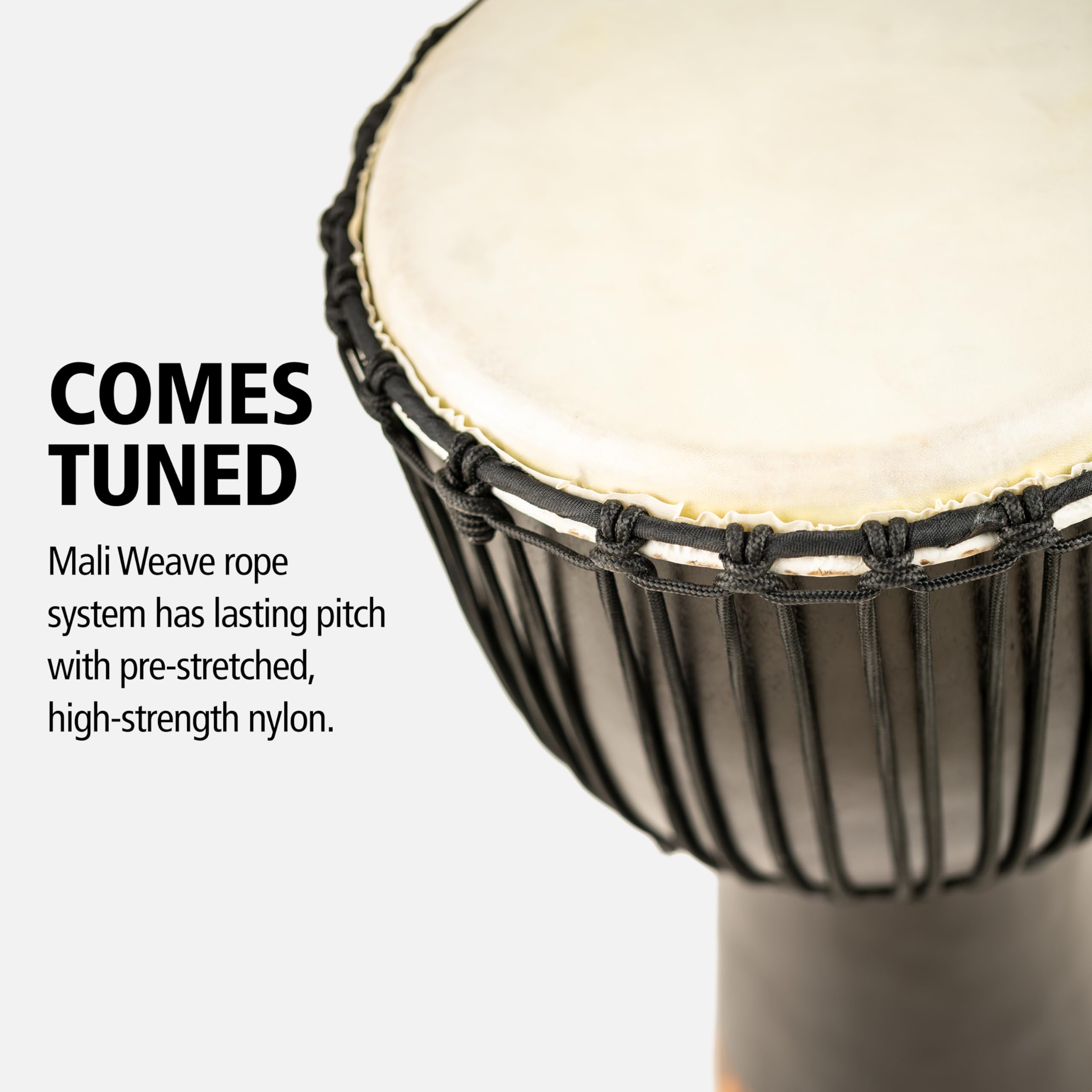 Meinl Percussion Djembe Congo À Cordes – Très Grande Percussion à Main – Avec Peau de Chèvre – Diamètre 13 pouces – Acajou, Marron Foncé (HDJ1-XL)